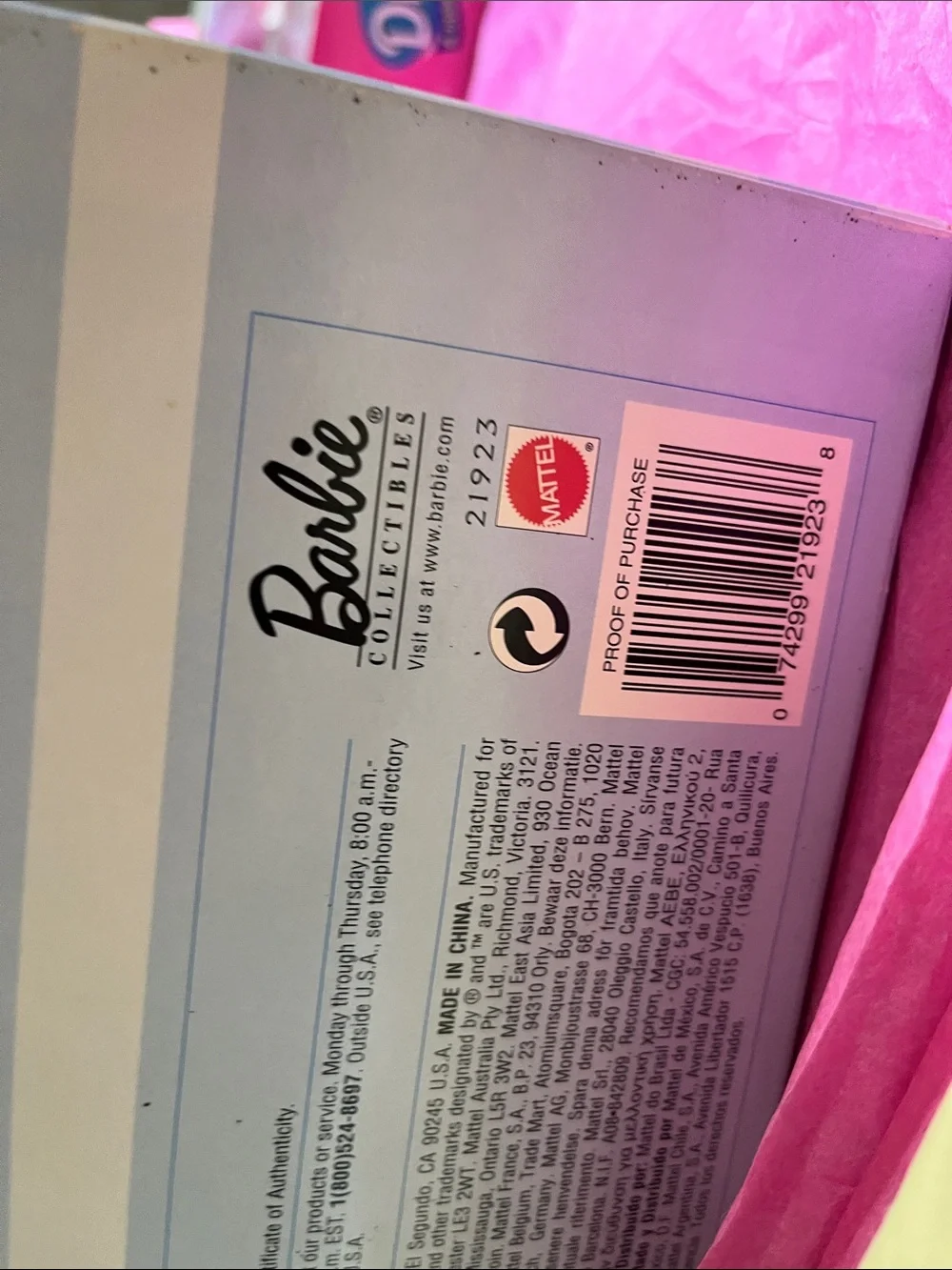 Mattel 1998 Crystal Jubilee Barbie Doll (#21923) Loose in box with stand